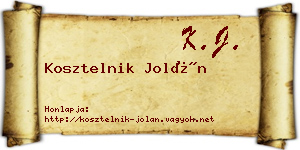 Kosztelnik Jolán névjegykártya