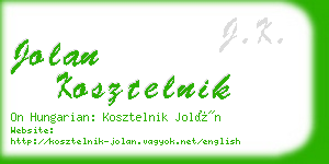 jolan kosztelnik business card